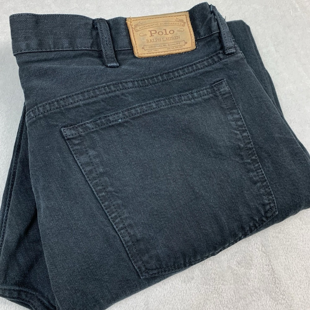 Polo Ralph Lauren Authentic Dungarees Jeans 40x30* Black Denim  Straight Leg